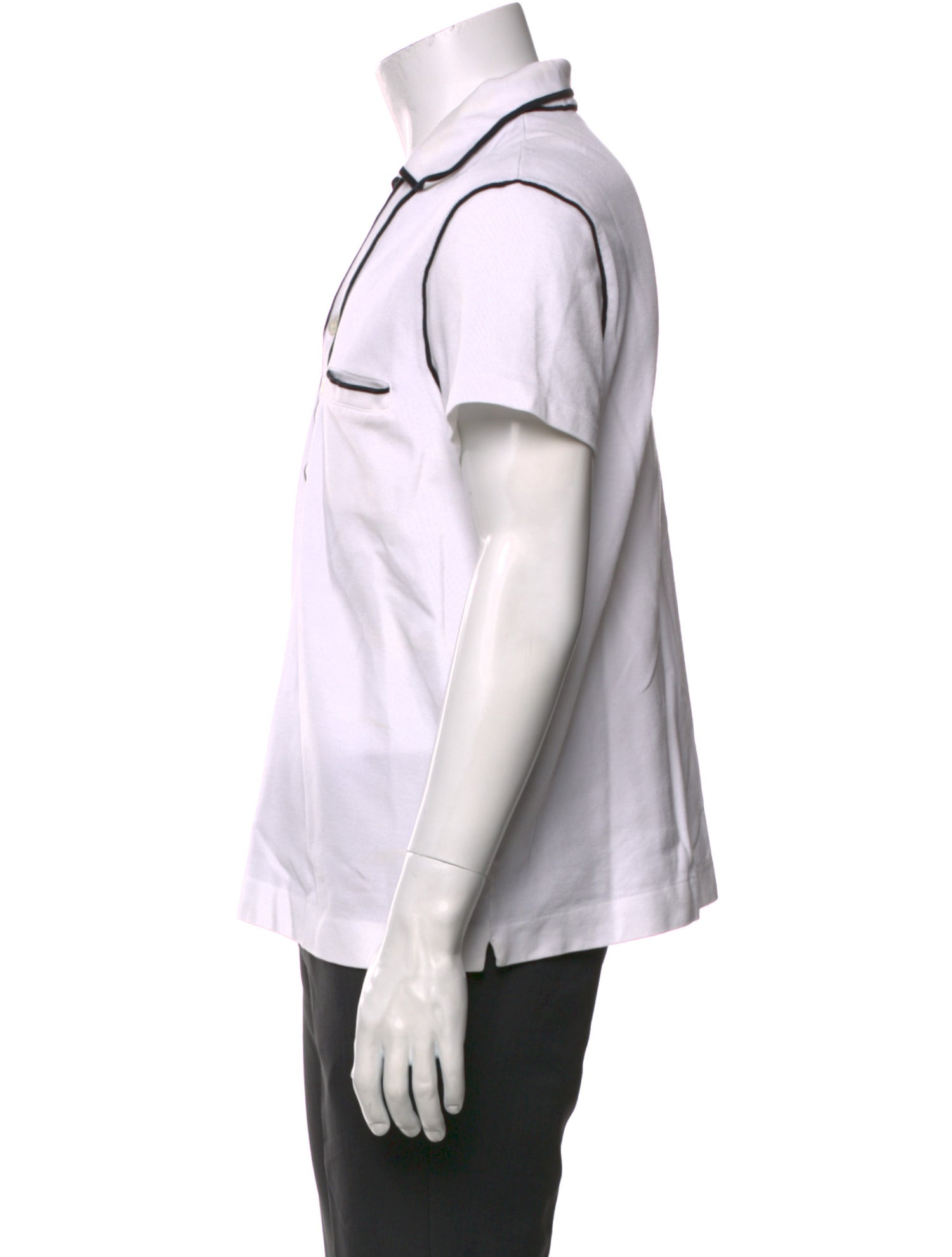 Gucci Web Accent V-Neck Polo Shirt