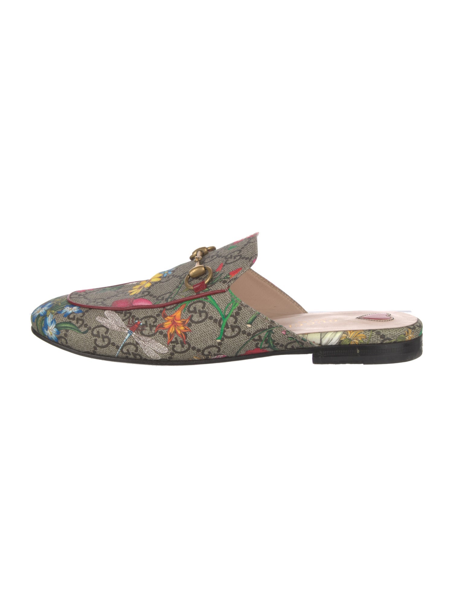 Gucci Horsebit Accent Floral Print Mules