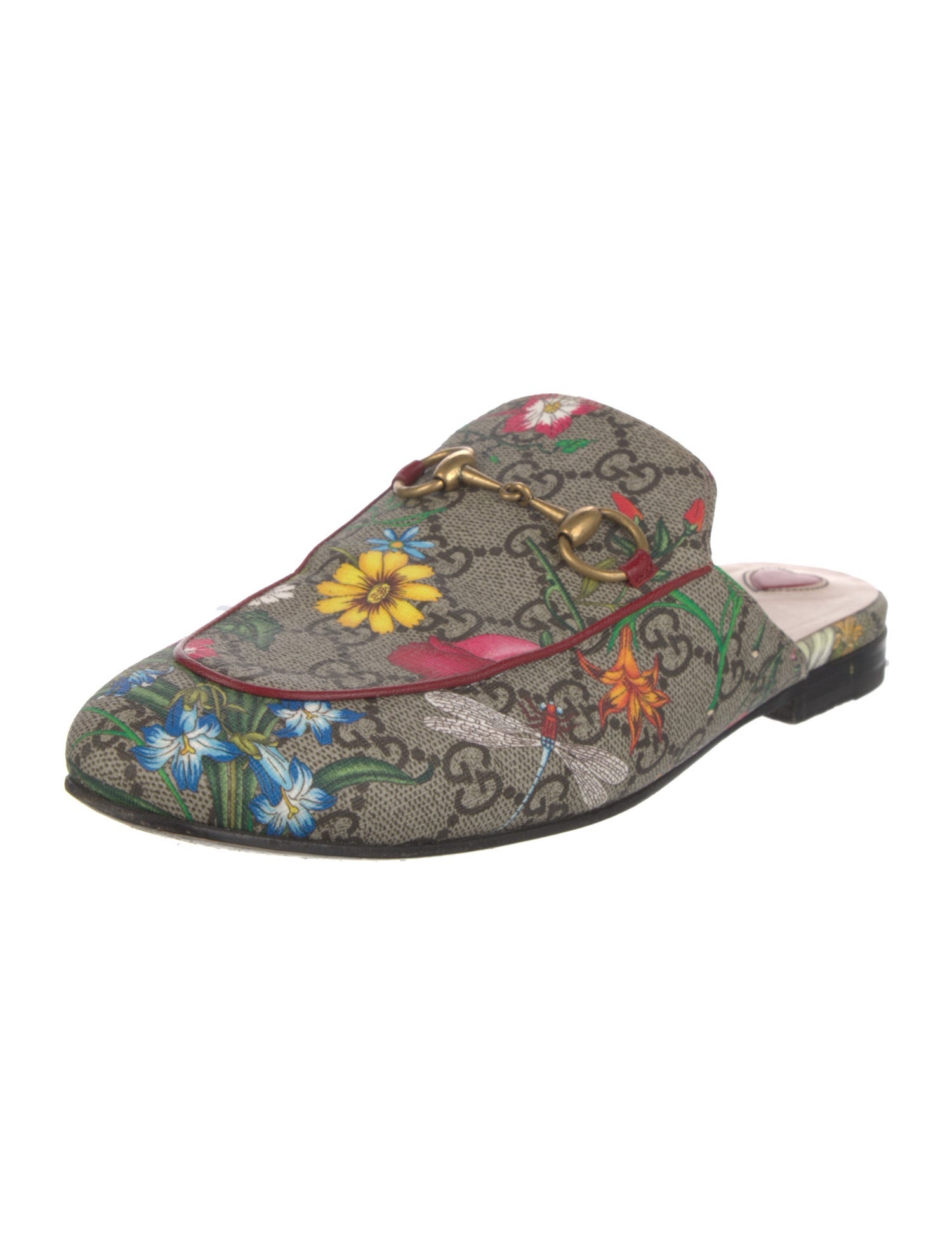 Gucci Horsebit Accent Floral Print Mules