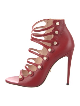 Gucci Interlocking G Logo Leather Gladiator Sandals