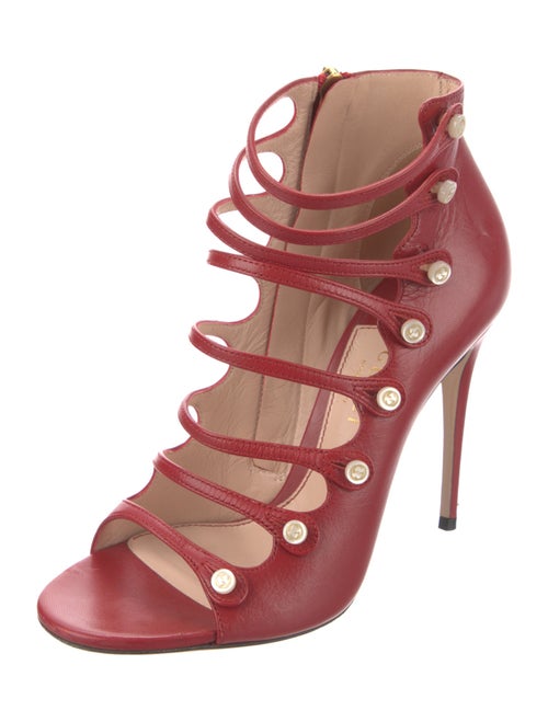 Gucci Interlocking G Logo Leather Gladiator Sandals