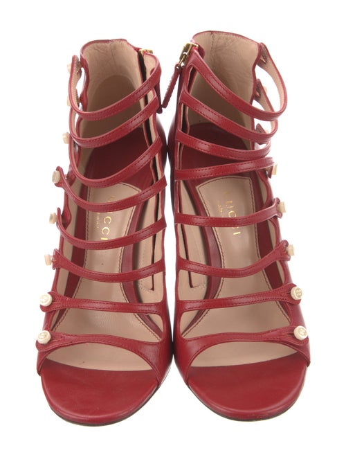 Gucci Interlocking G Logo Leather Gladiator Sandals