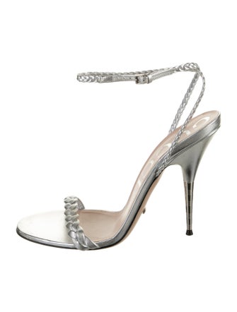 Gucci Leather Braided Accents Sandals