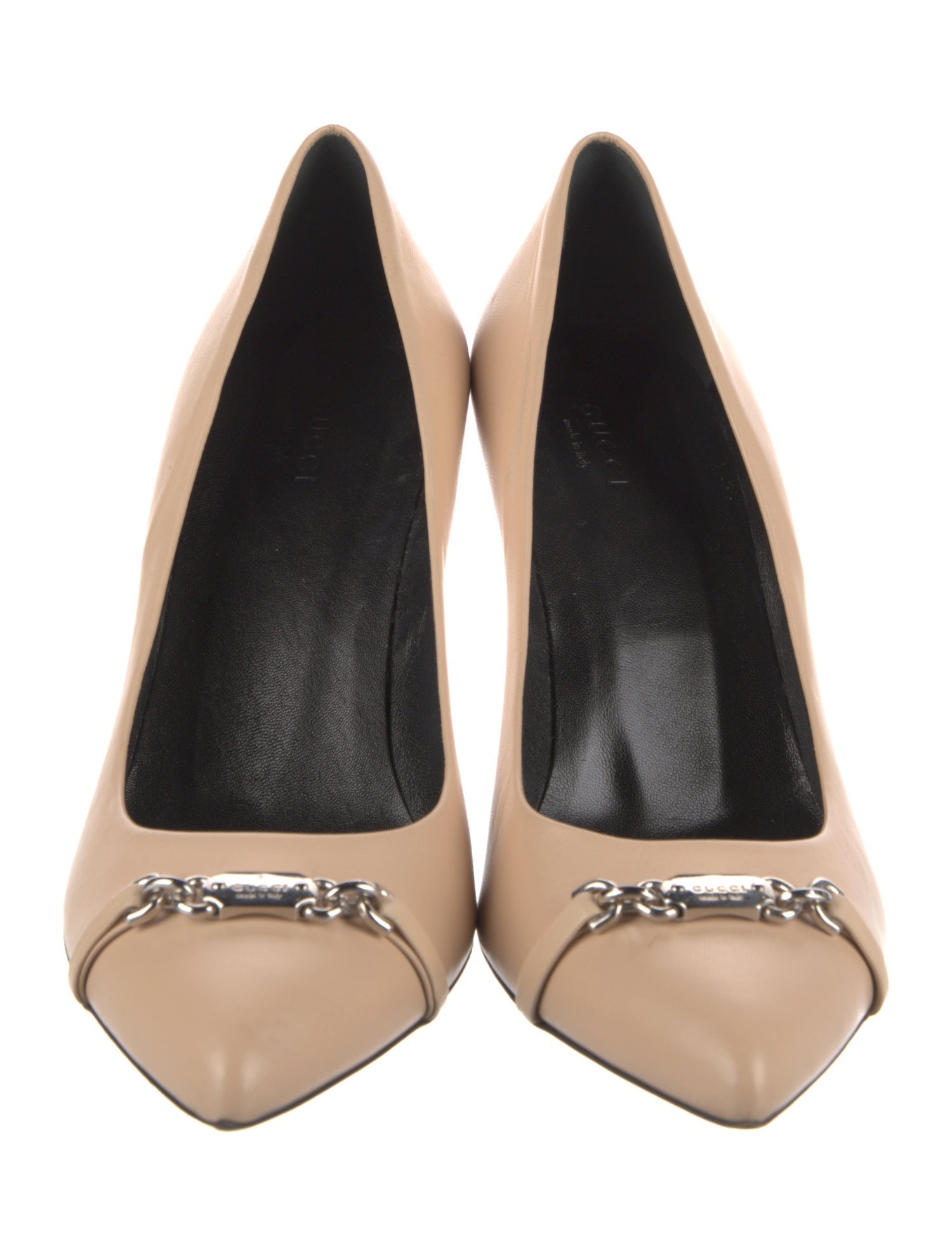 Gucci Leather Chain-Link Accents Pumps