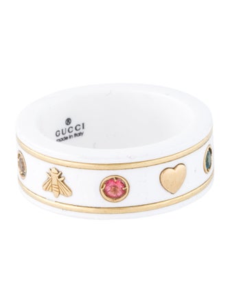 Gucci 18K Coated Topaz & Ceramic Icon Band