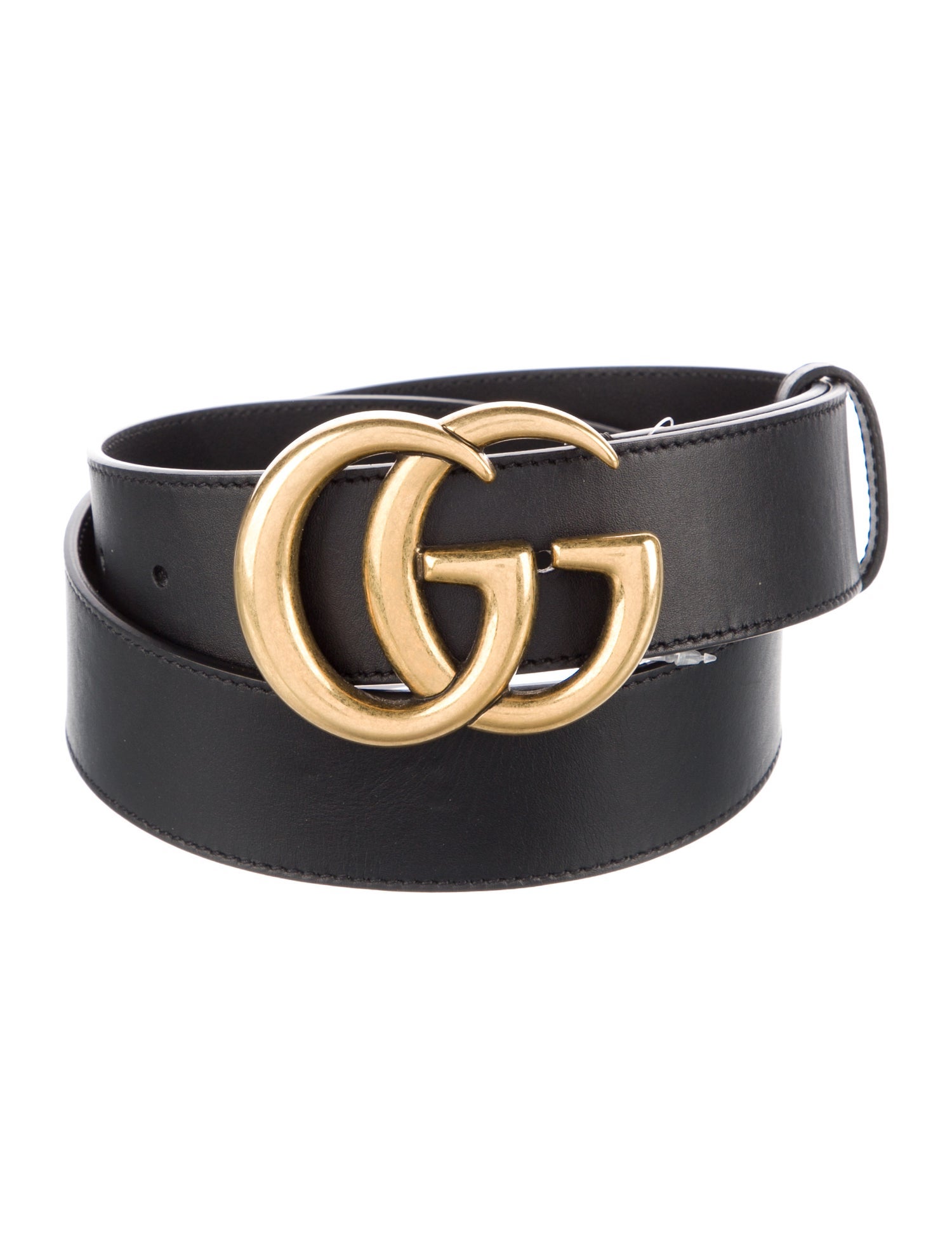 Gucci Double G Logo Leather Belt