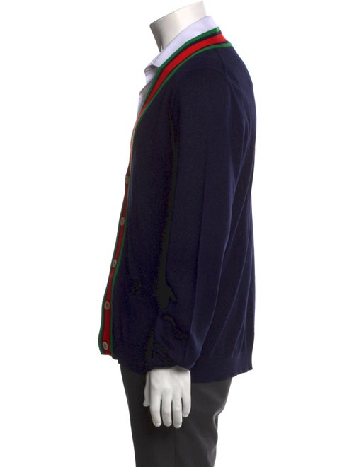 Gucci Web Accent Colorblock Pattern Cardigan
