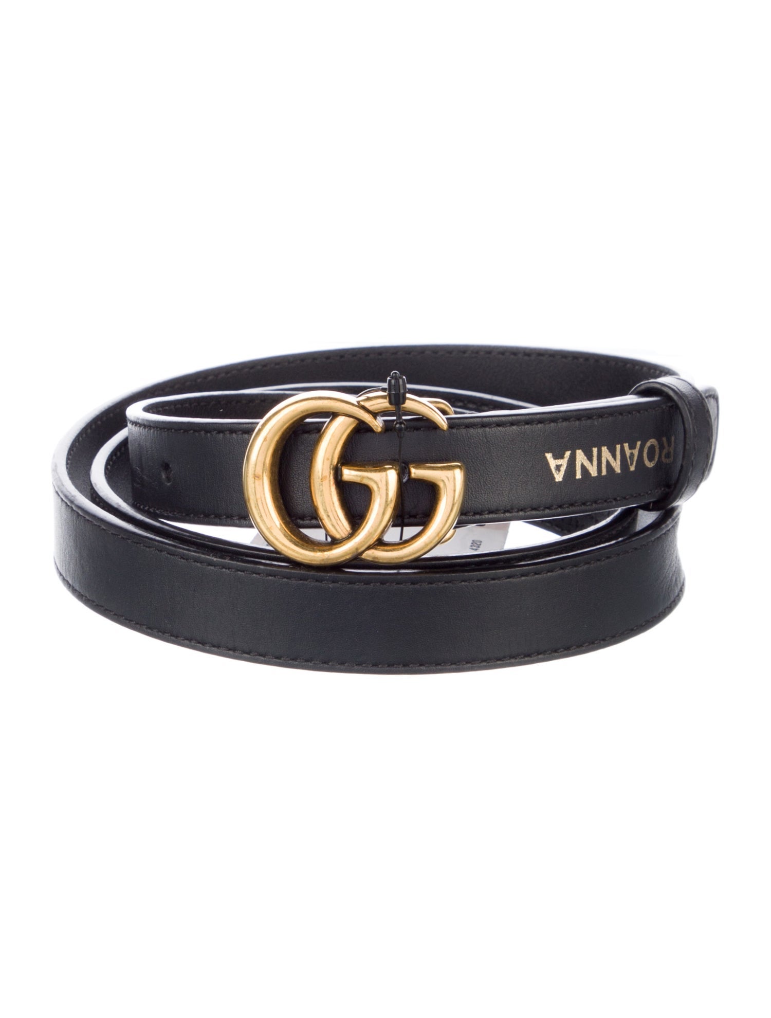 Gucci Double G Logo Skinny Belt