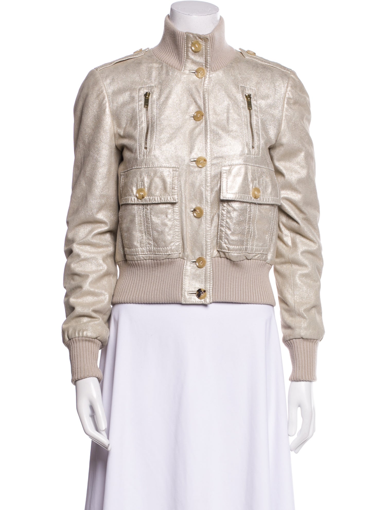 Gucci Leather Bomber Jacket