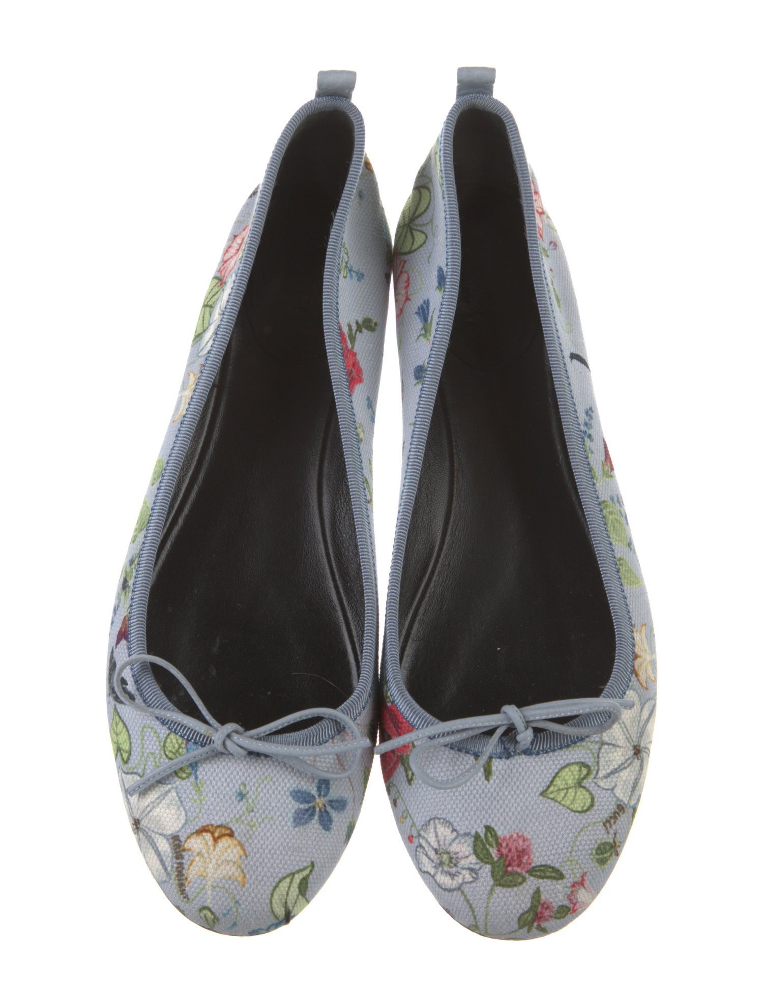 Gucci Flora Print Canvas Ballet Flats