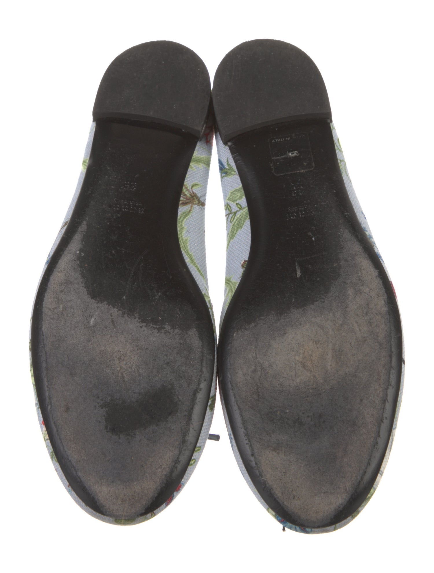 Gucci Flora Print Canvas Ballet Flats
