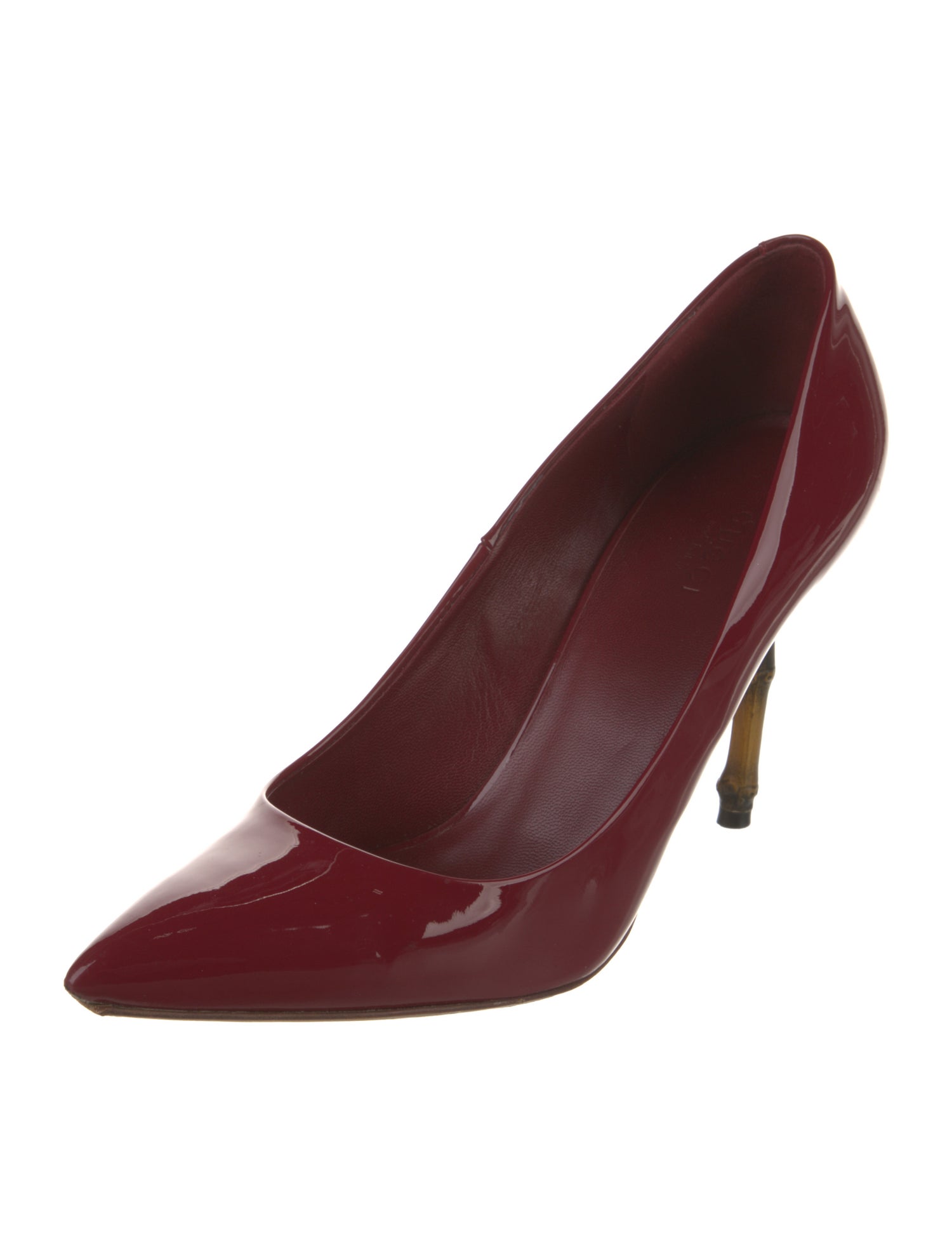 Gucci Bamboo Accent Patent Leather Pumps