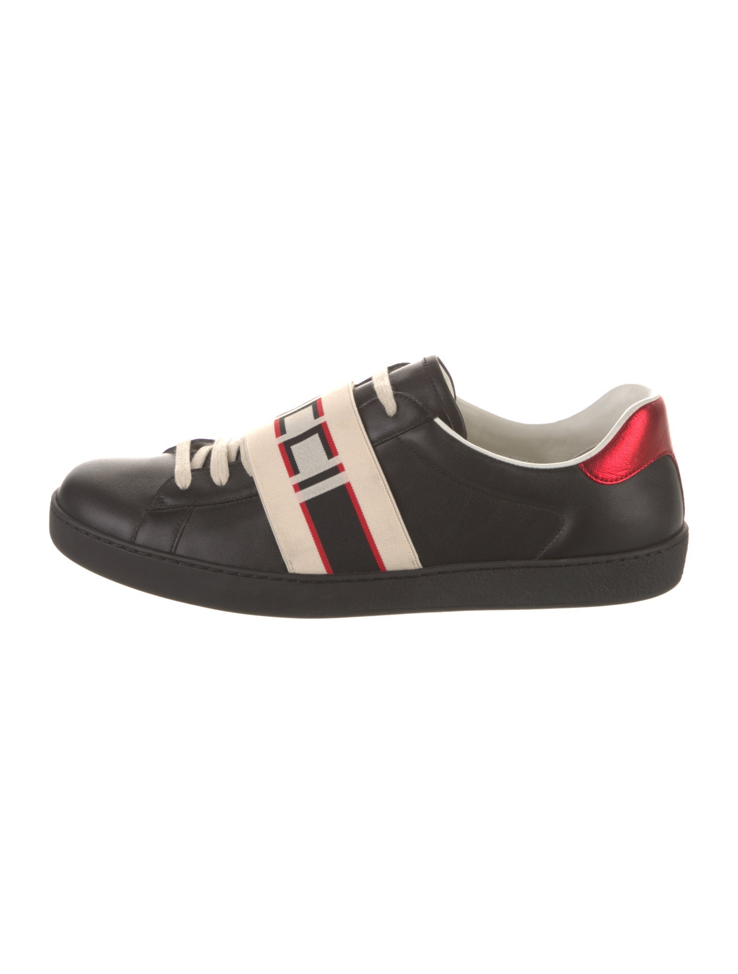Gucci Web Accent Leather Sneakers