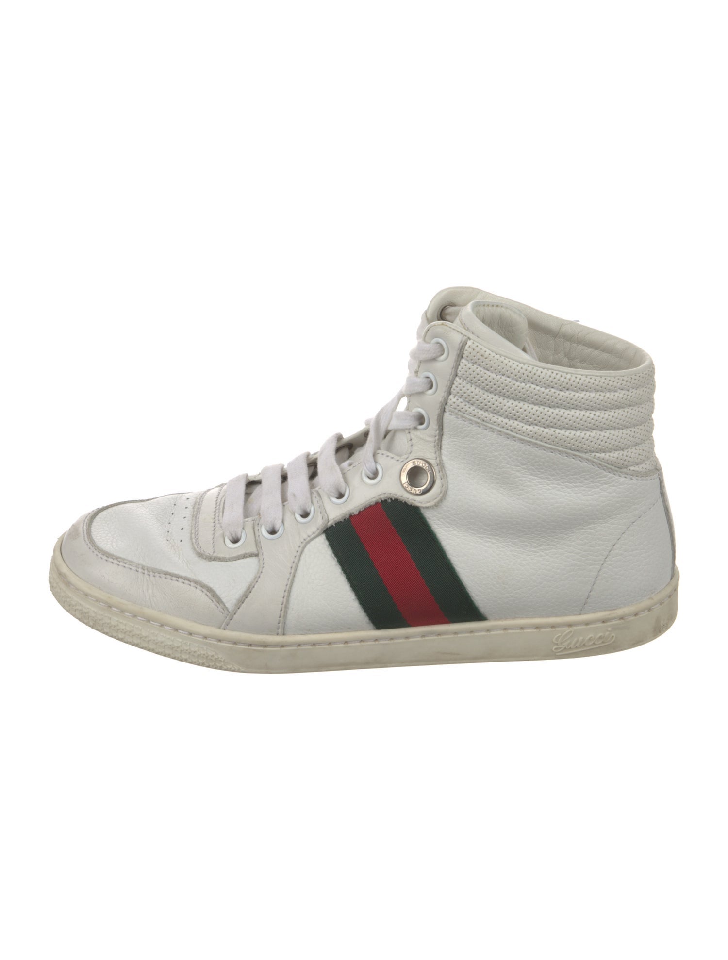 Gucci Web Accent Leather Sneakers