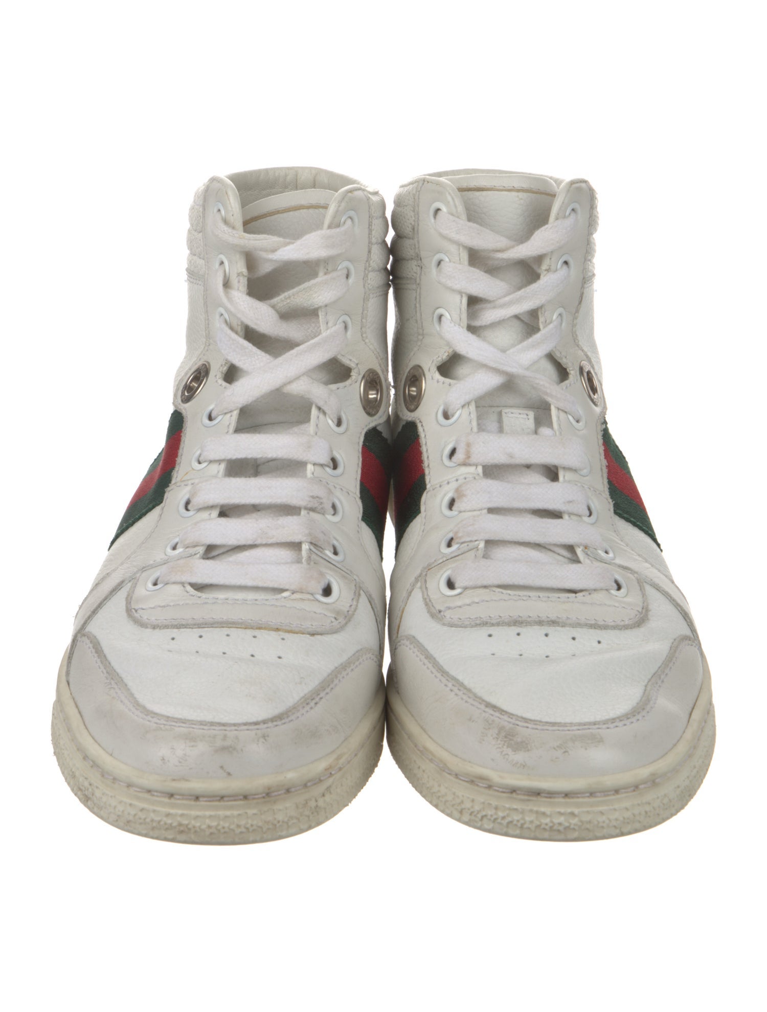 Gucci Web Accent Leather Sneakers