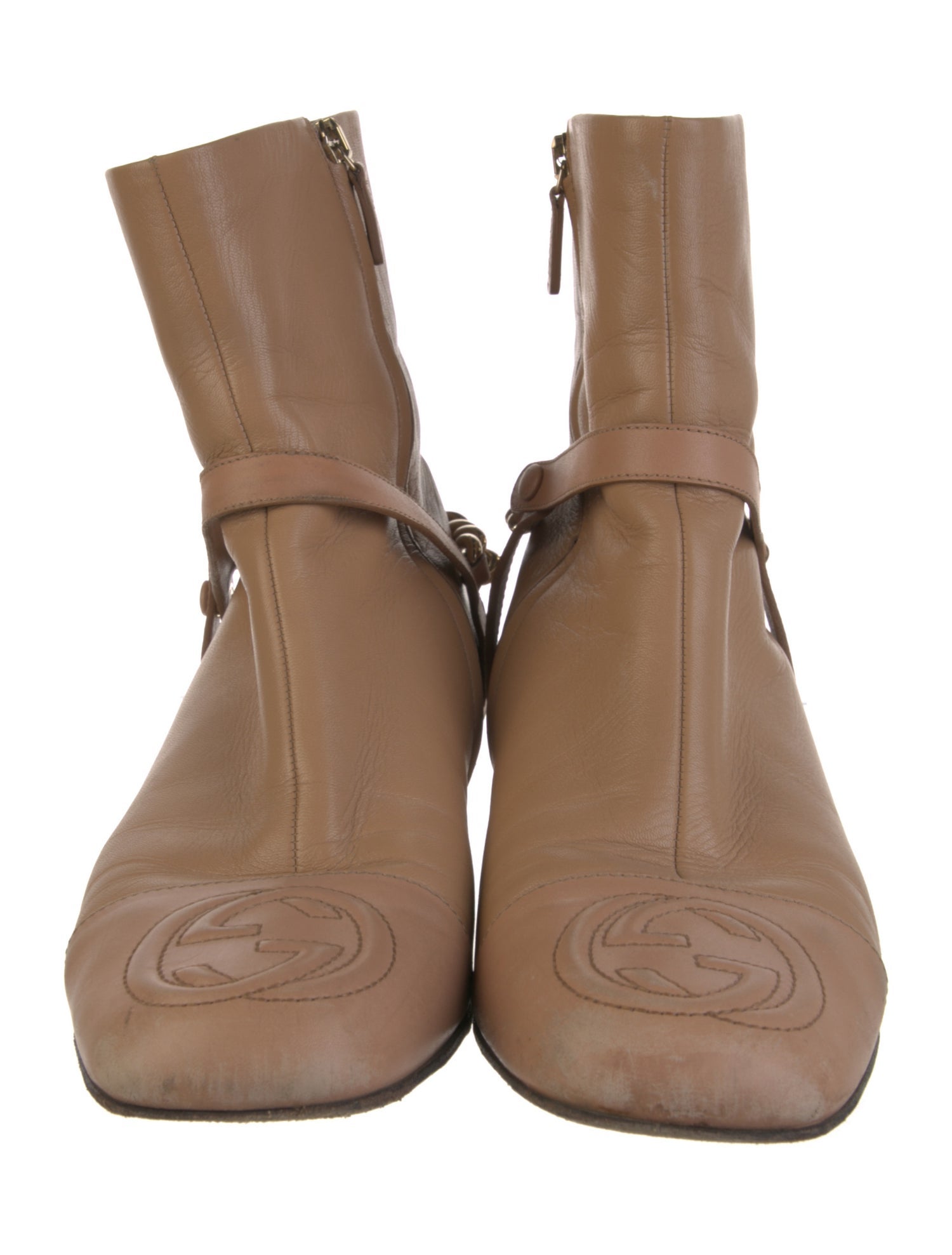 Gucci Interlocking G Logo Leather Boots