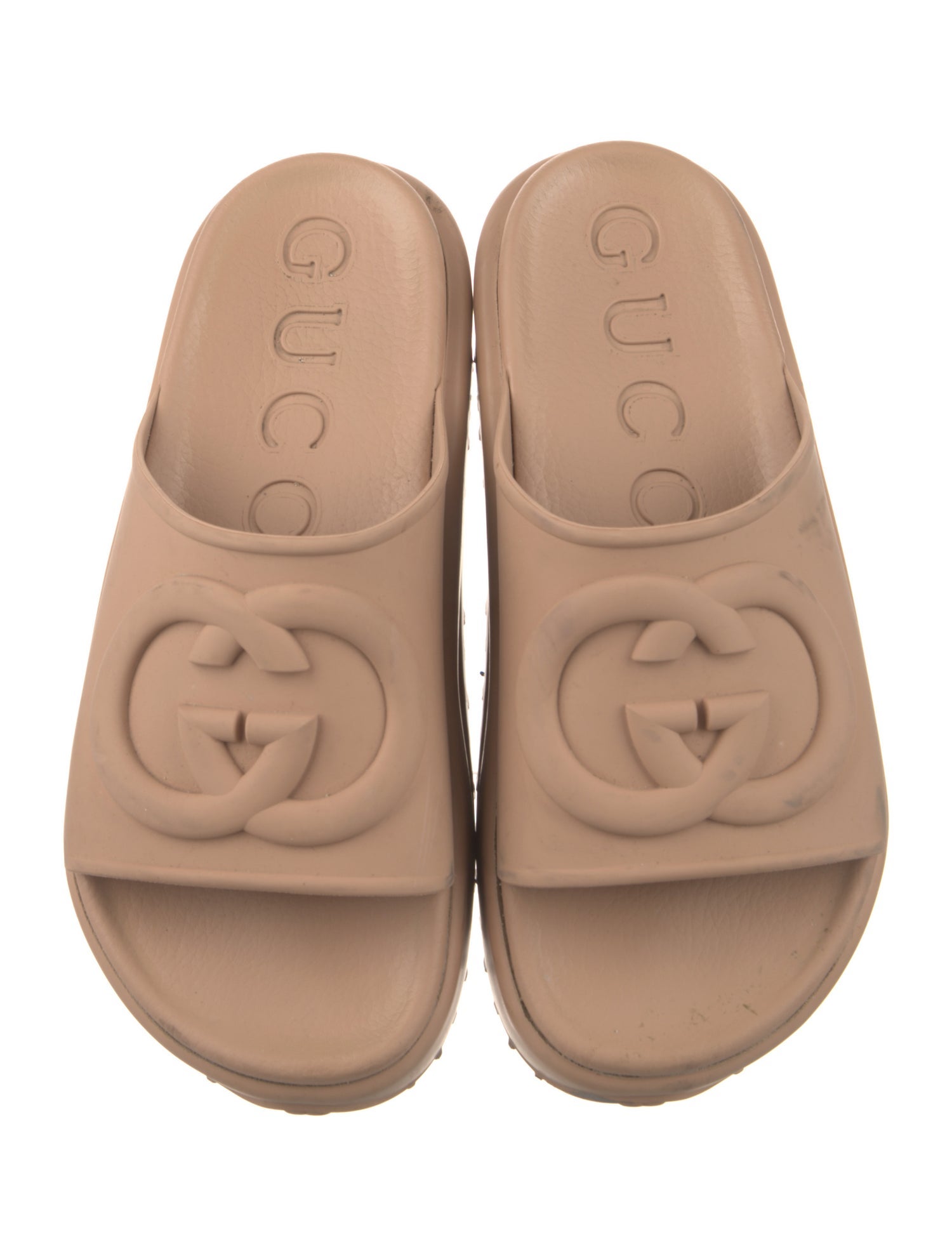 Gucci Interlocking G Logo Rubber Slides