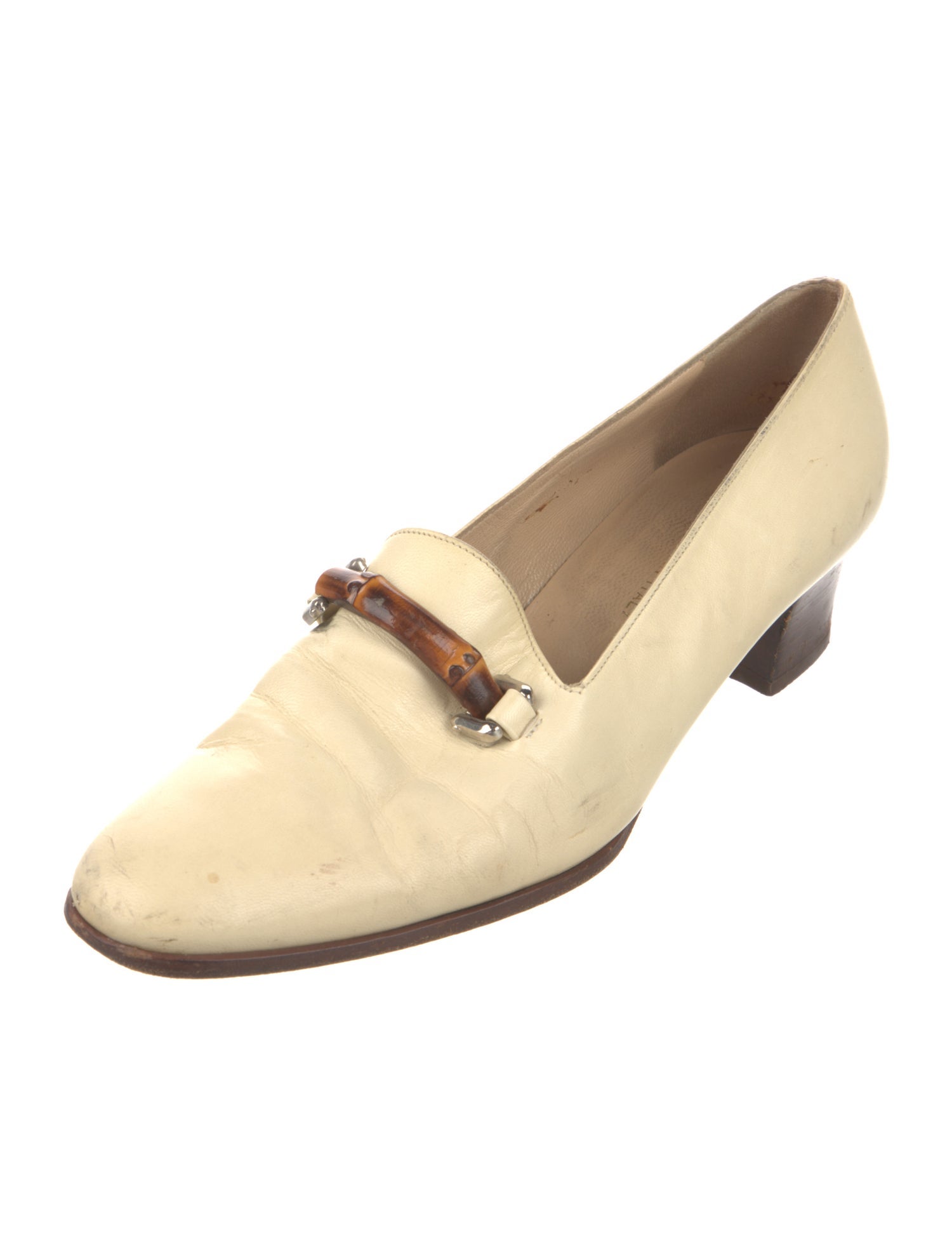 Gucci Bamboo Accent Leather Pumps