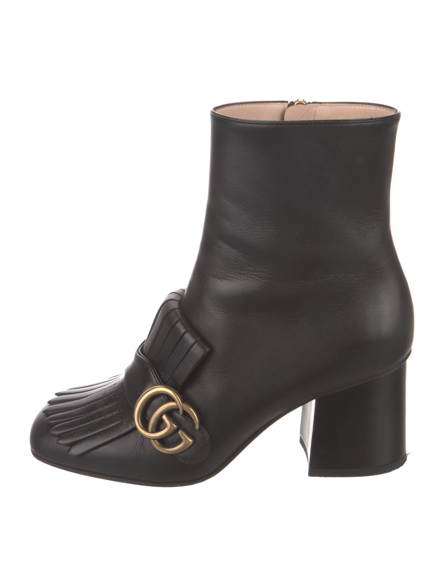 Gucci Double G Logo Leather Boots