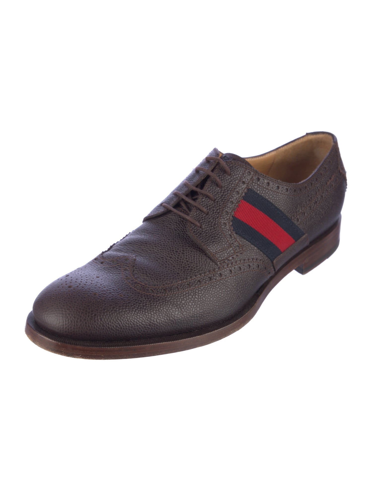 Gucci Sylvie Web Accent Leather Brogues