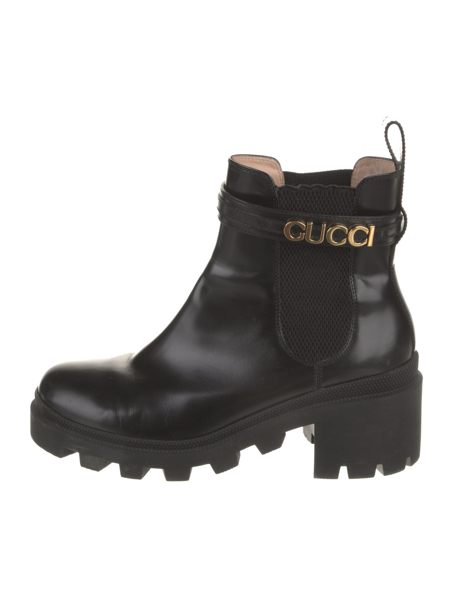 Gucci Double G Logo Leather Chelsea Boots
