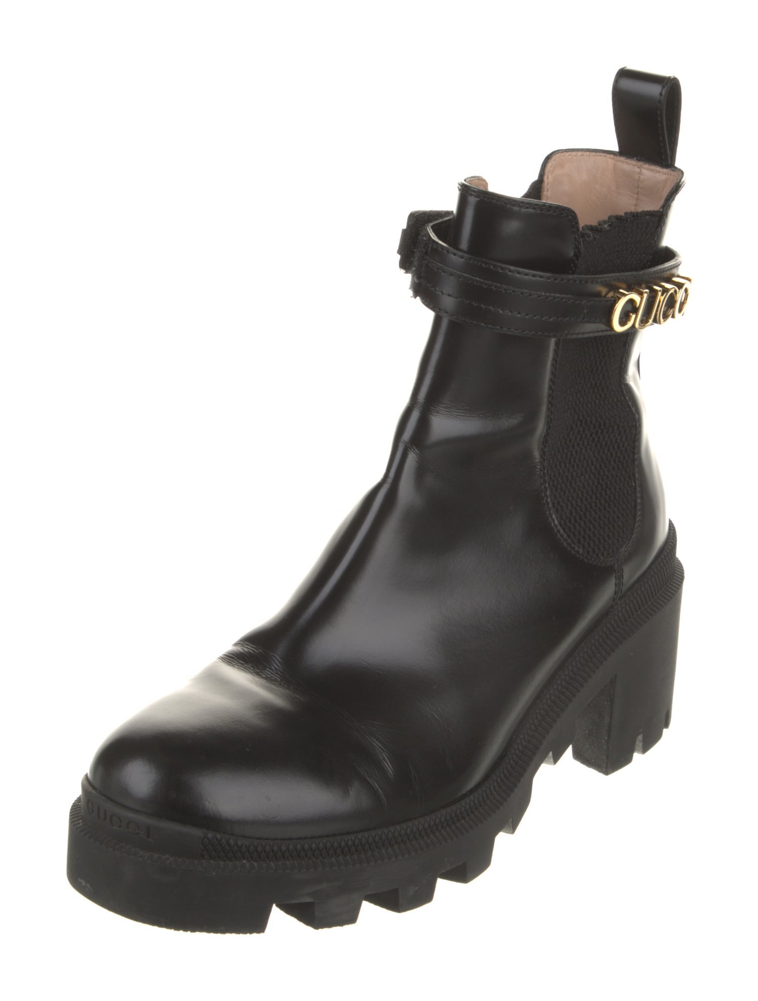 Gucci Double G Logo Leather Chelsea Boots