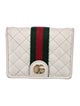 Gucci Web Accent Leather Compact Wallet