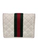 Gucci Web Accent Leather Compact Wallet