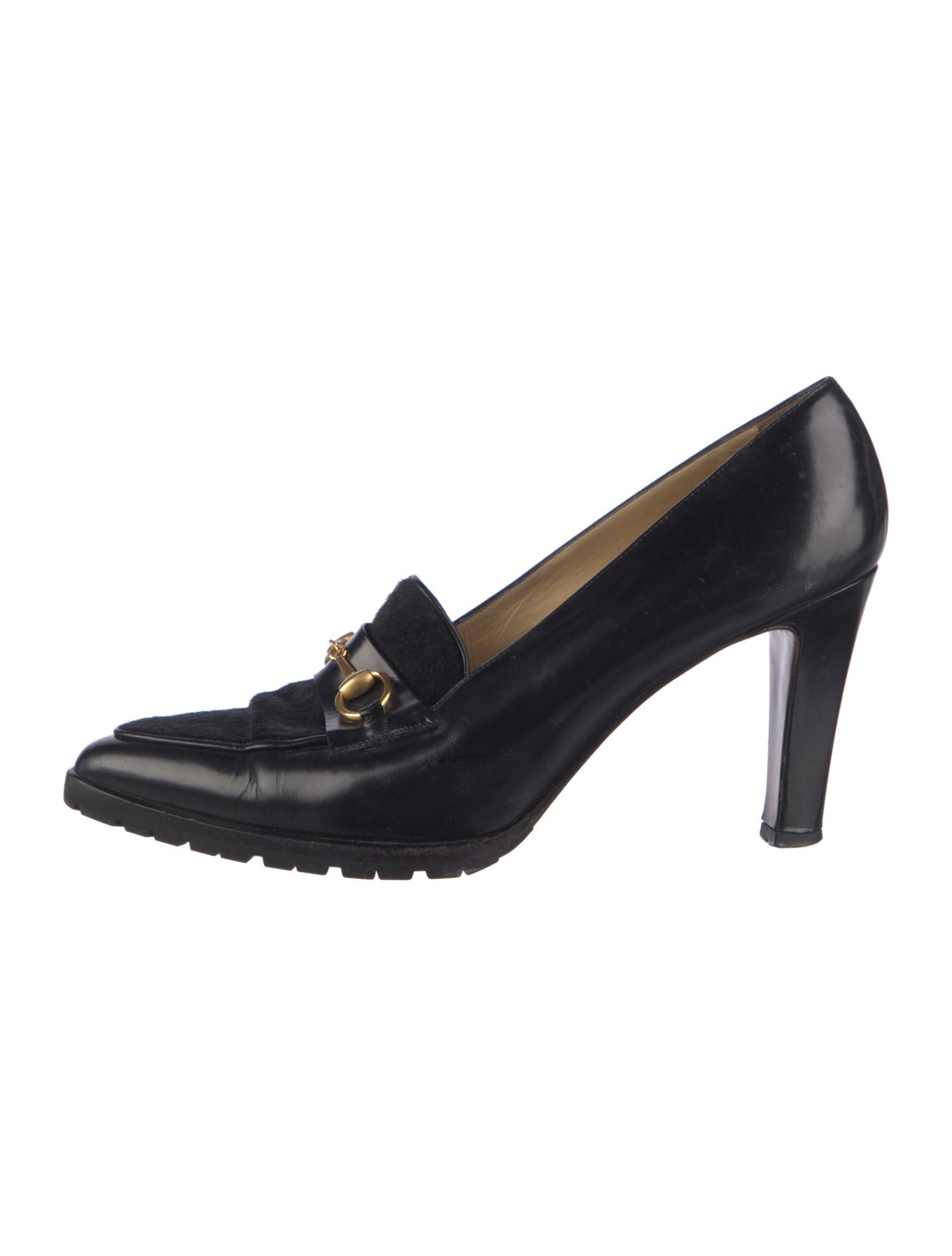 Gucci Horsebit Accent Leather Pumps