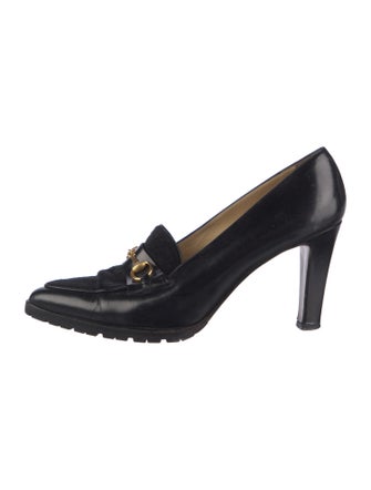 Gucci Horsebit Accent Leather Pumps