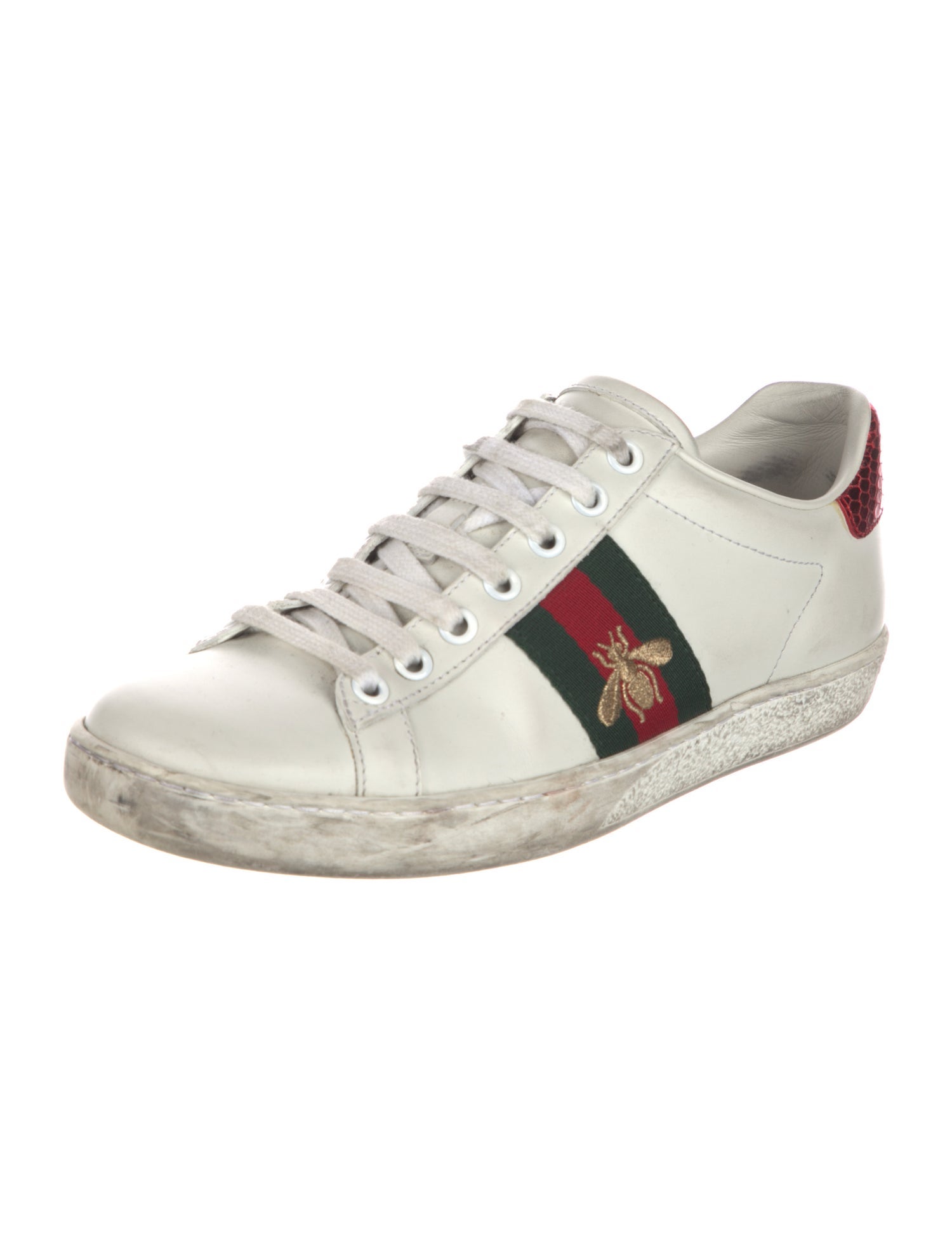Gucci Web Accent Leather Sneakers