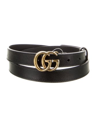 Gucci Double G Logo Skinny Belt