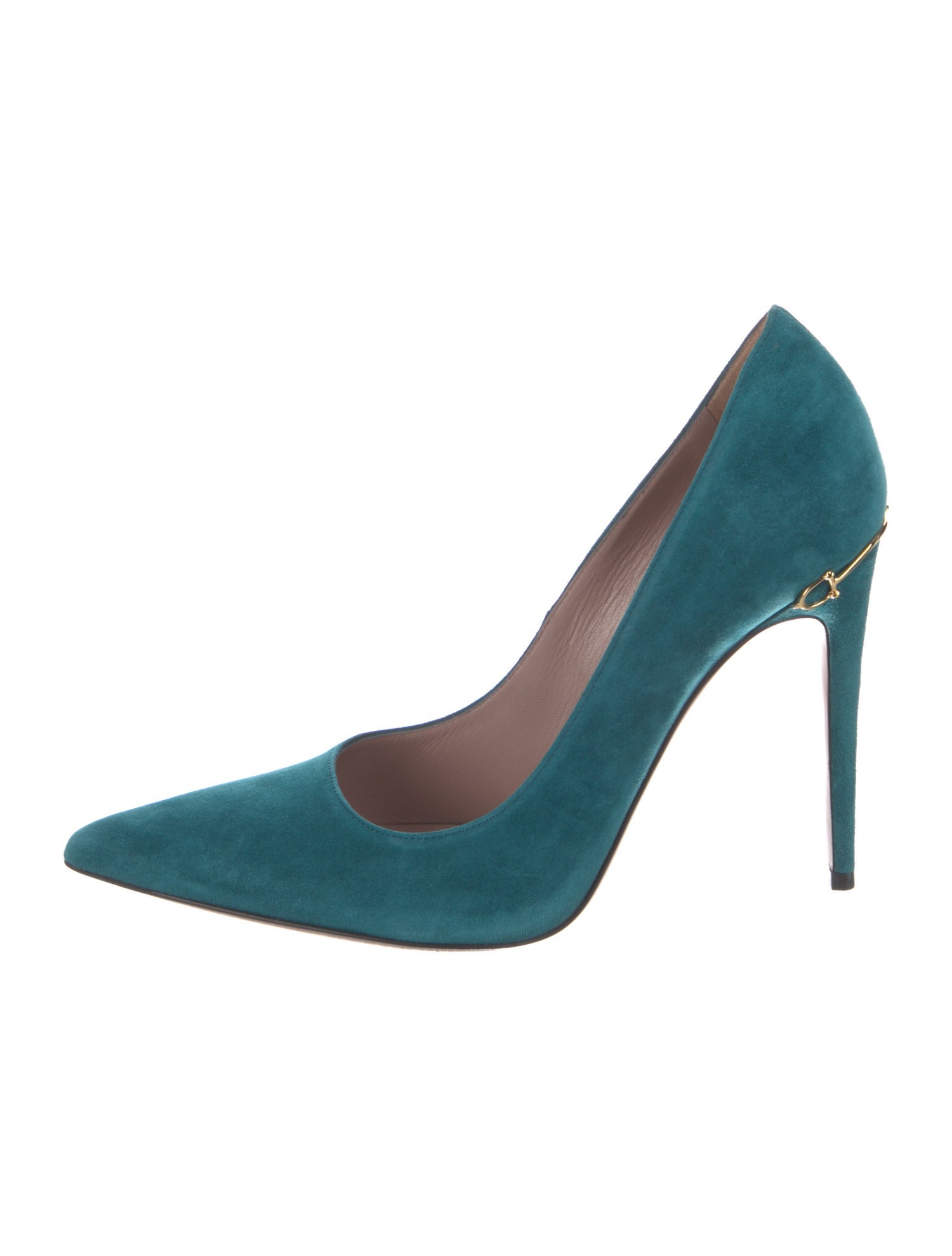 Gucci Hasler Horsebit Accent Suede Pumps
