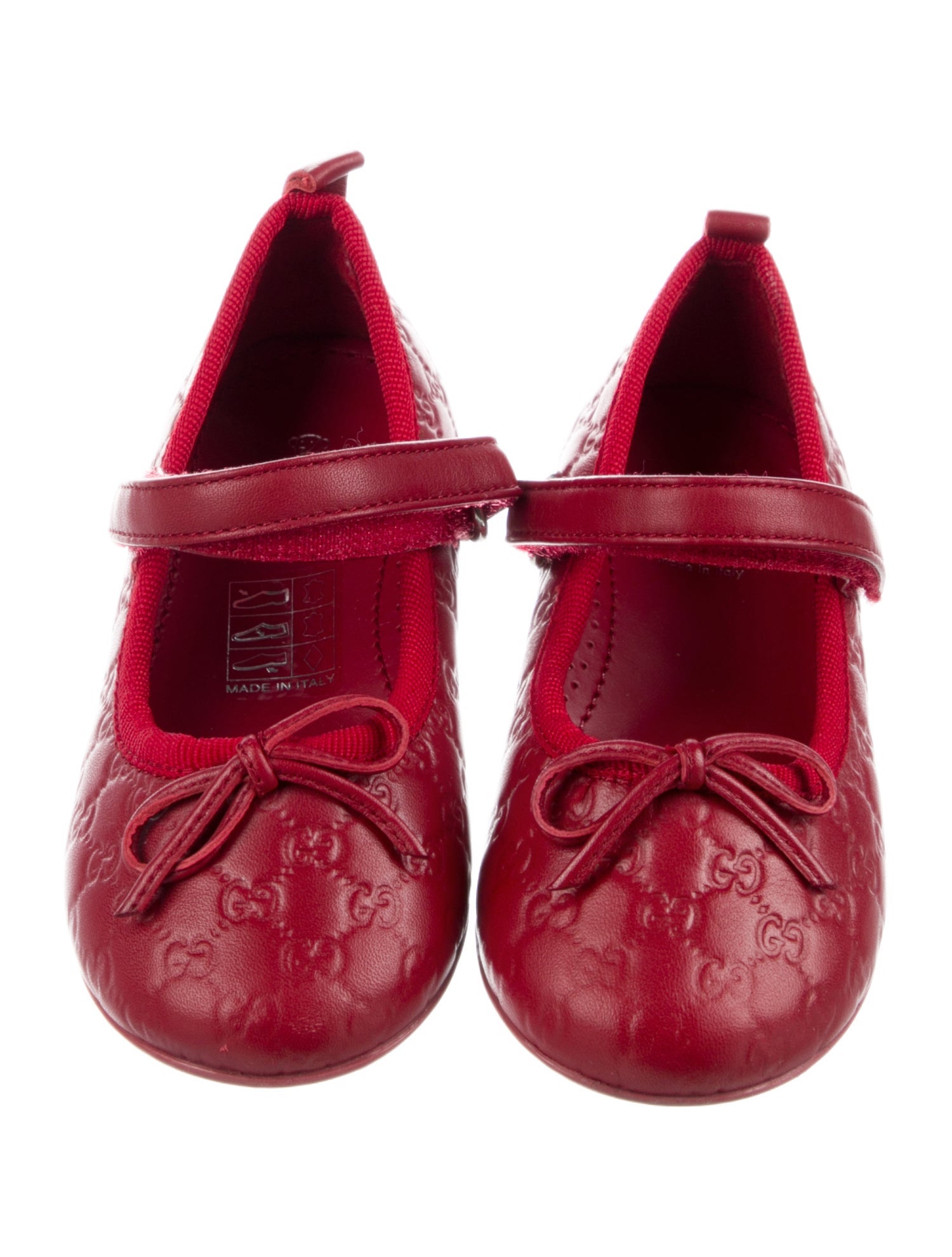 Gucci Girls' Leather GG Ballet Flats