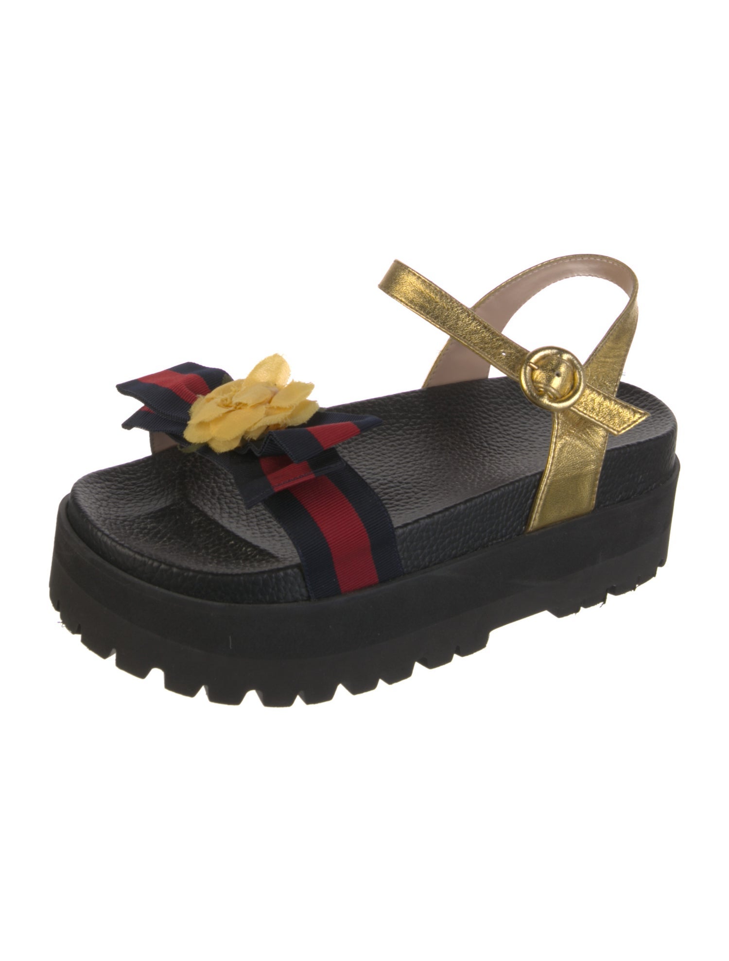 Gucci Leather Striped Espadrilles