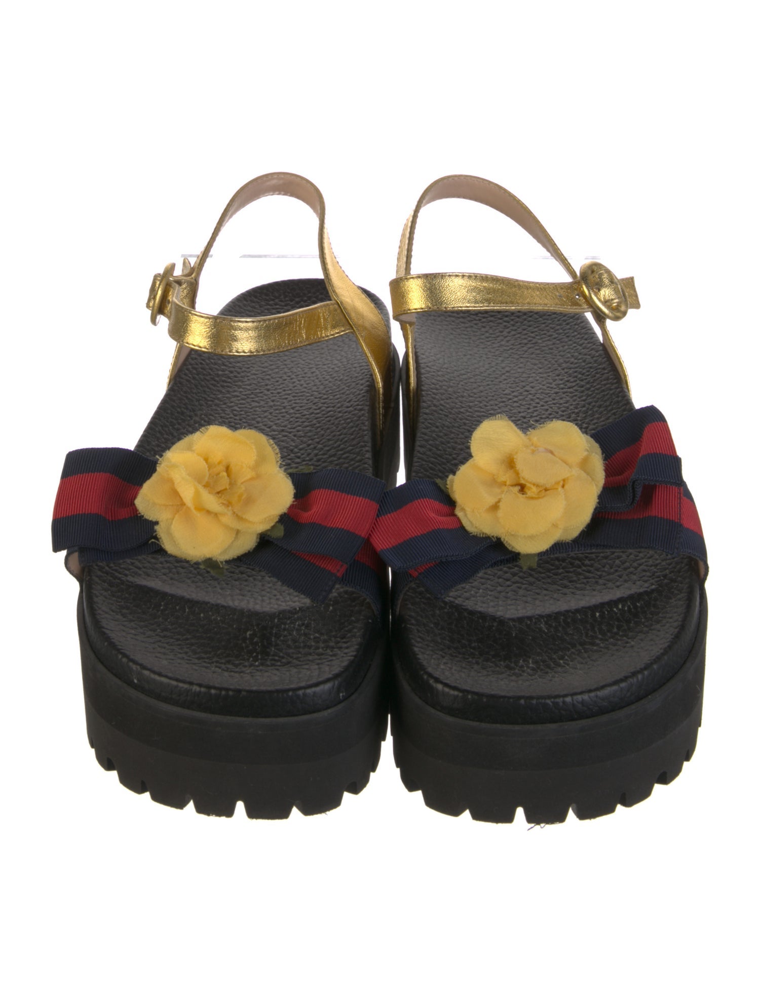 Gucci Leather Striped Espadrilles