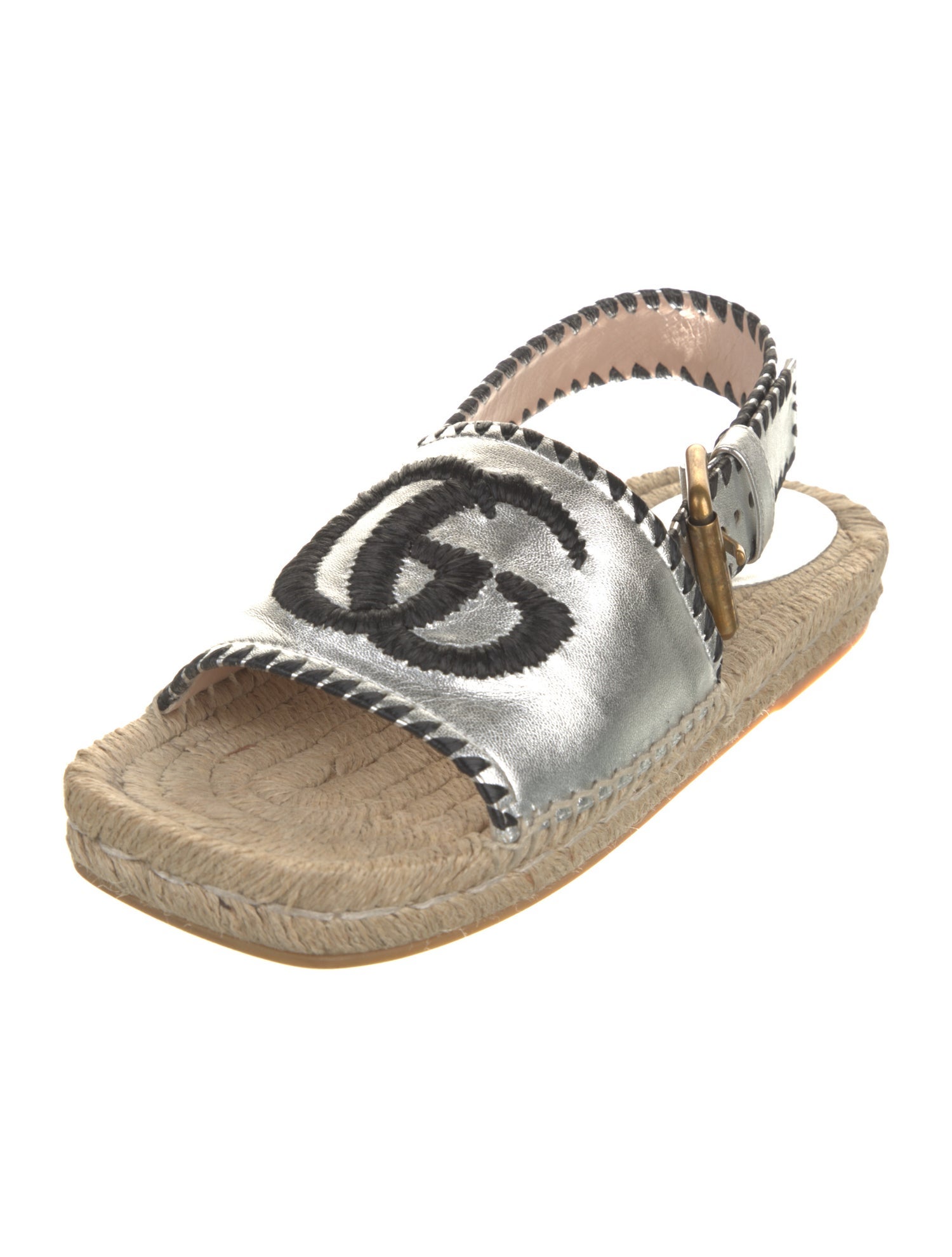 Gucci Running GG Logo Leather Espadrilles