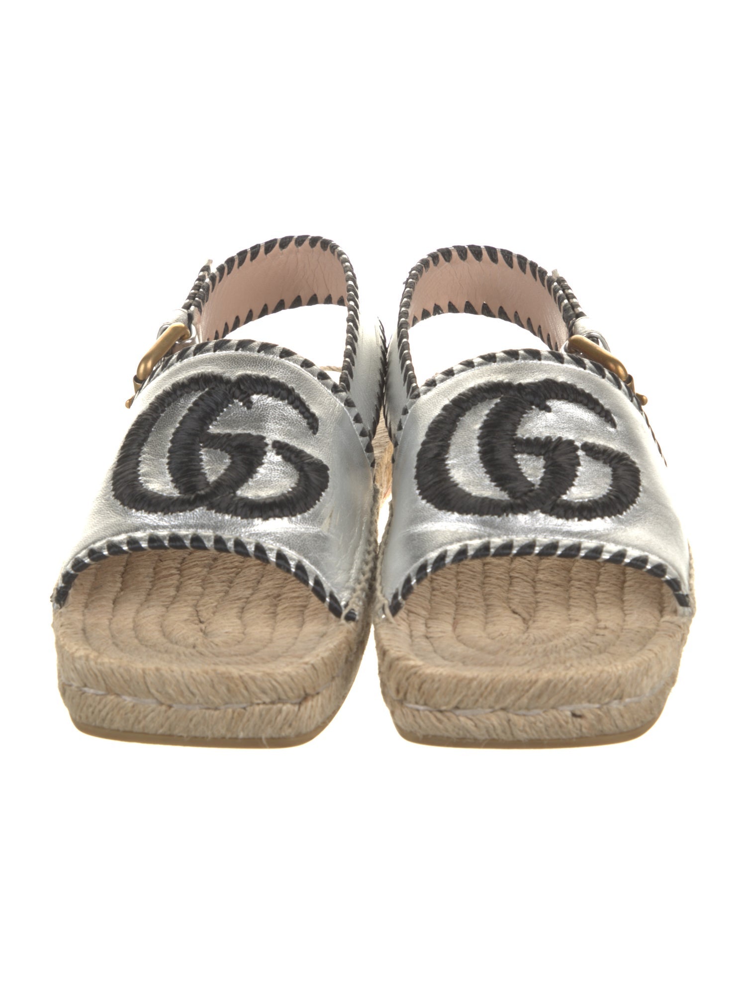 Gucci Running GG Logo Leather Espadrilles