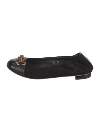 Gucci Hasler Horsebit Accent Suede Flats