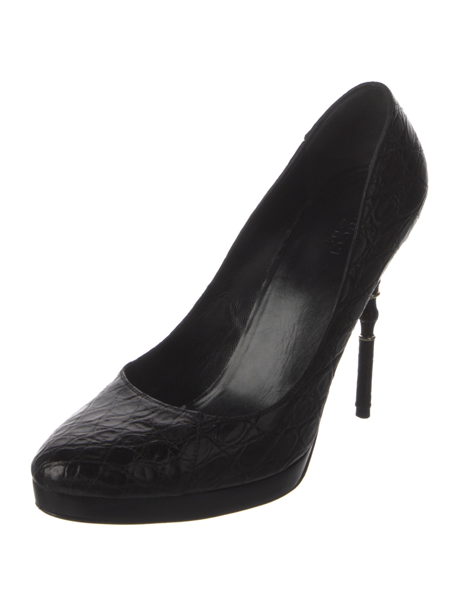 Gucci Bamboo Accent Leather Pumps