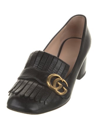 Gucci Double G Logo Leather Pumps