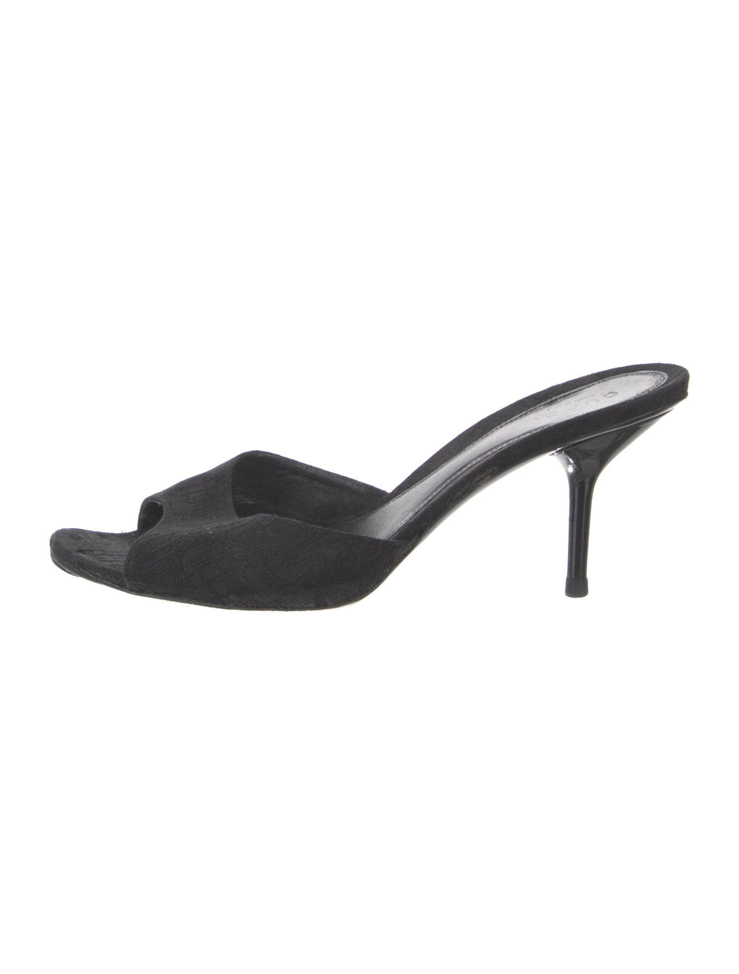 Gucci Horsebit Accent Canvas Slides