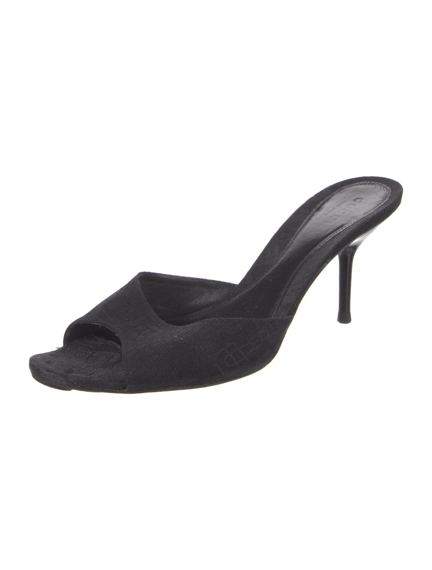 Gucci Horsebit Accent Canvas Slides