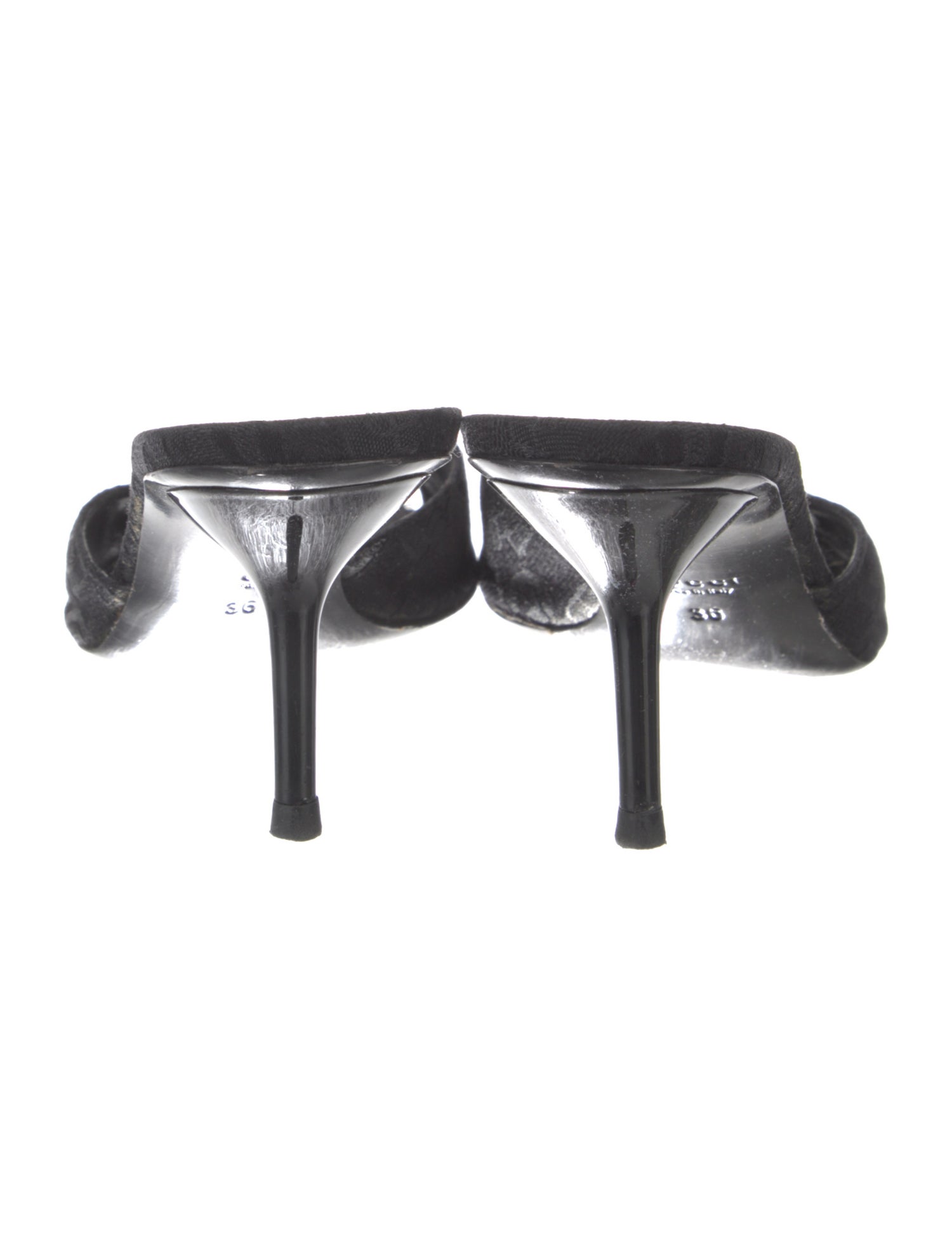 Gucci Horsebit Accent Canvas Slides