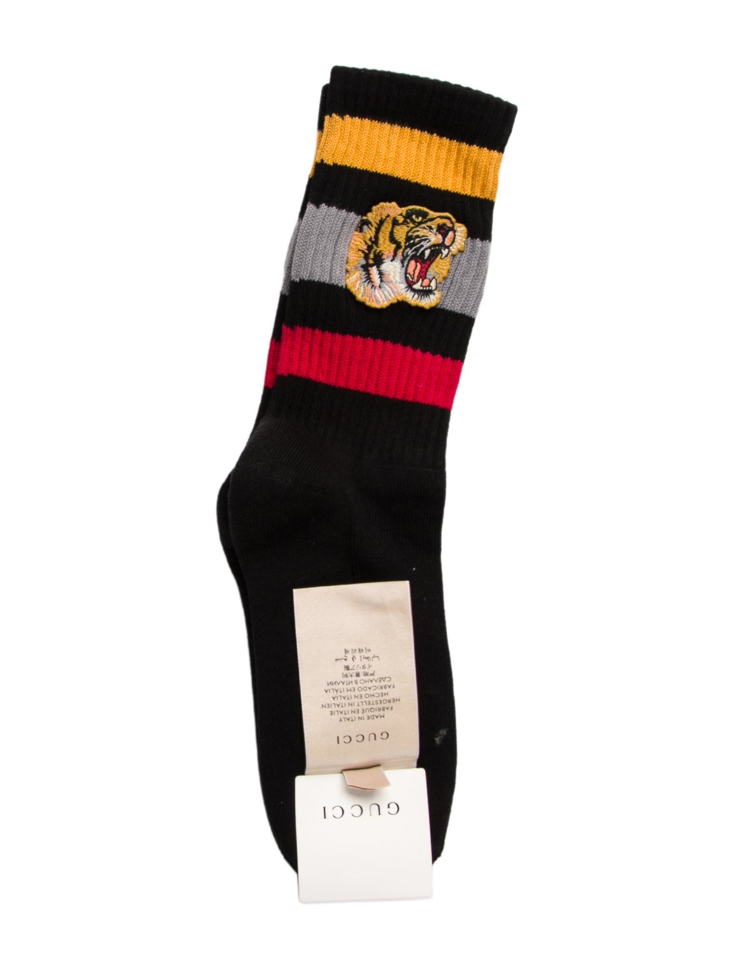 Gucci Men's Black Pattern Printed Cotton Socks w/Tags