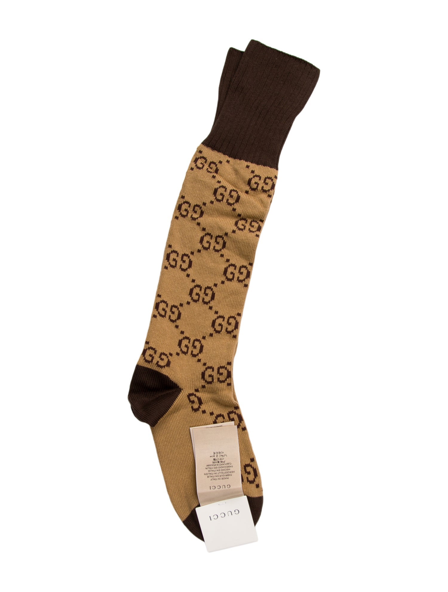 Gucci Men's Brown Pattern Printed GG Socks w/Tags
