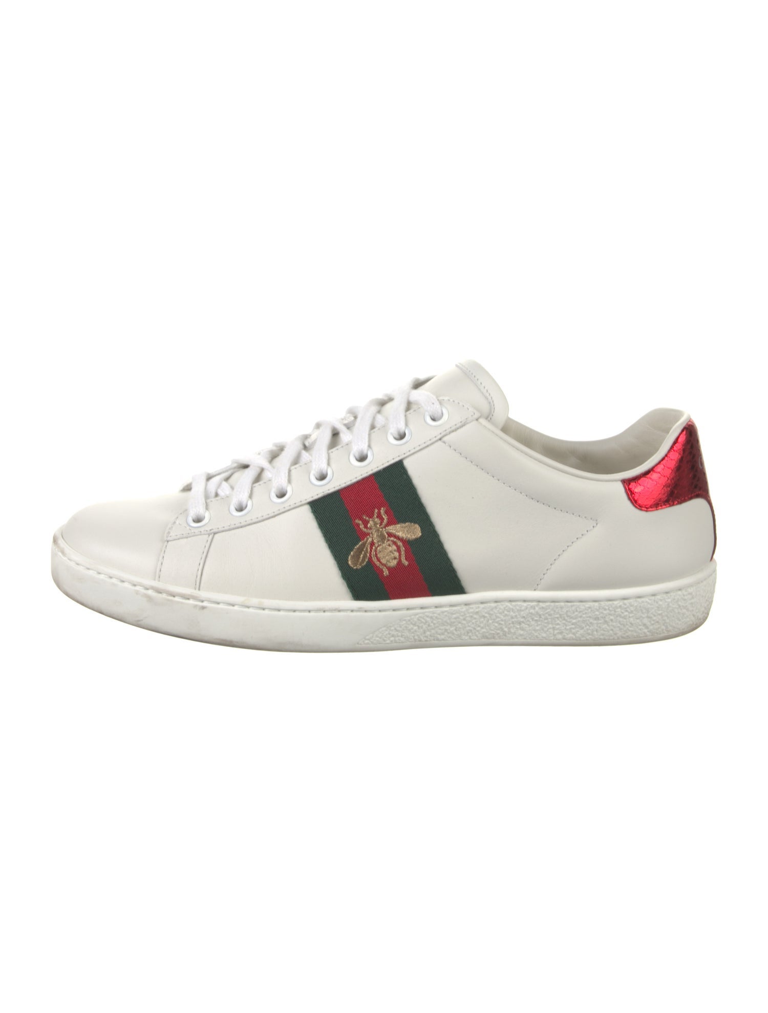 Gucci Web Accent Leather Sneakers