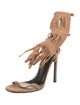 Gucci Suede Fringe Trim Accent Gladiator Sandals