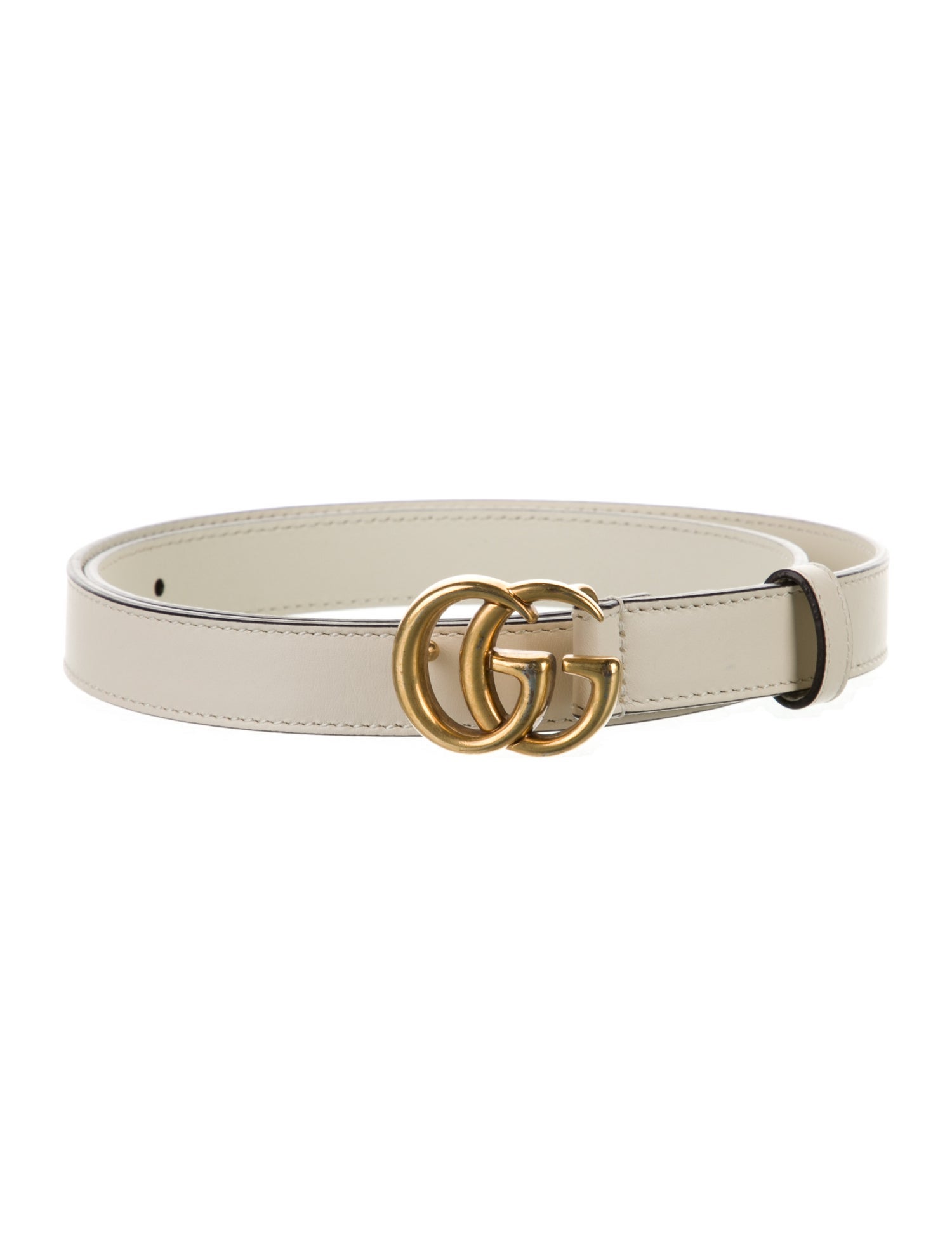 Gucci Double G Logo Skinny Belt