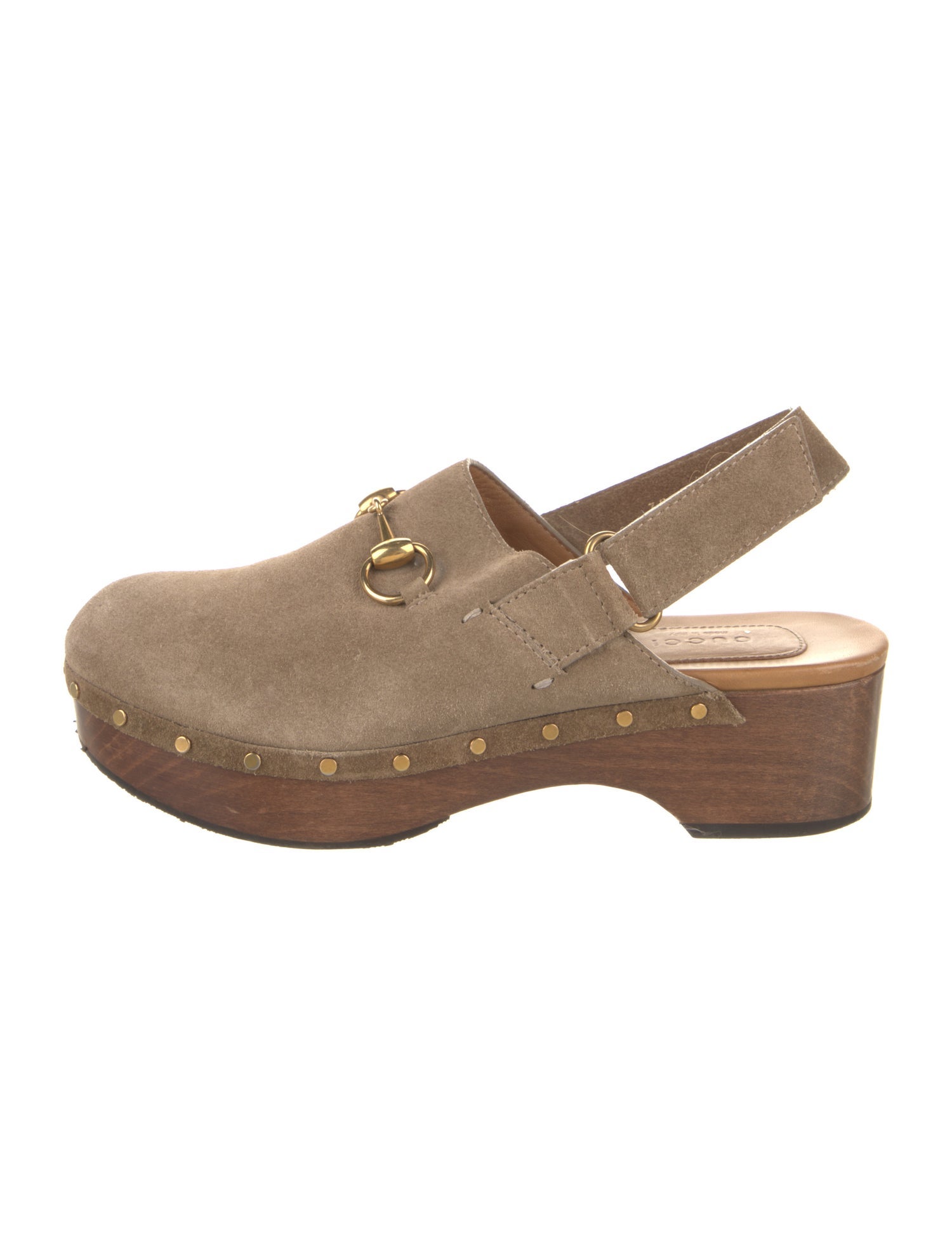 Gucci Horsebit Accent Suede Slingback Flats